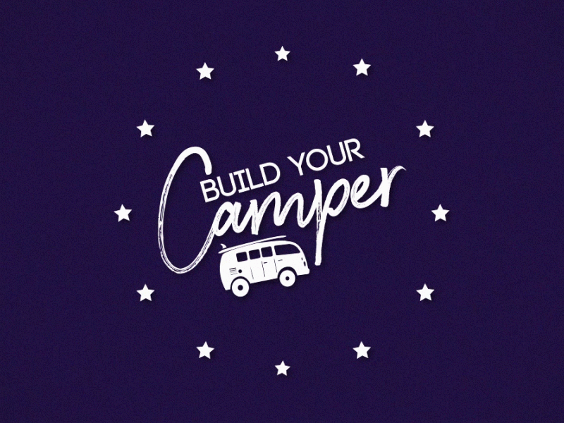 build your camper logo animation camp camping hipster hipster logo logo logo animation logo reveal logodesign motion design motion graphic van vintage vw vw bus