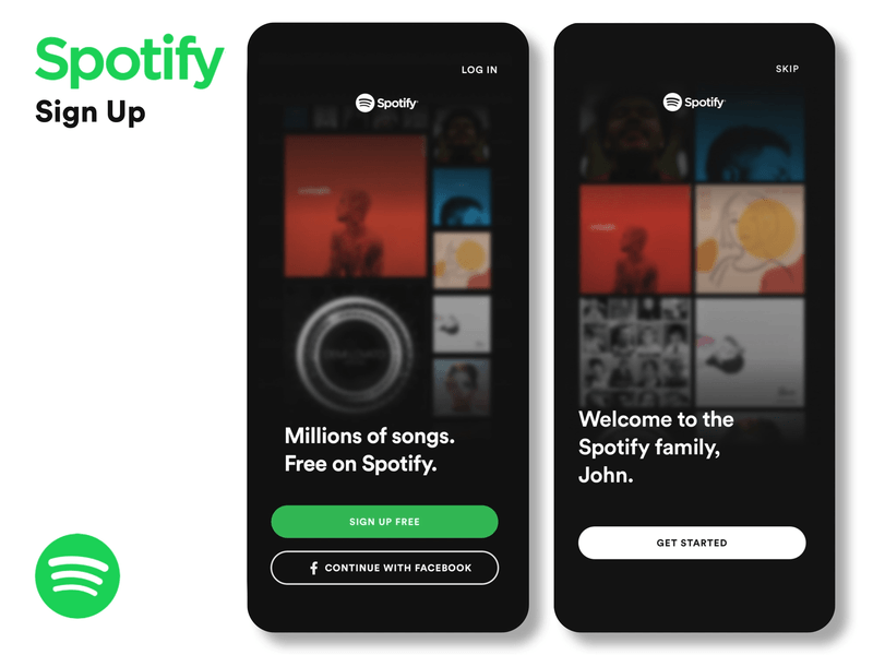 Daily UI #001 — Spotify Sign Up animation app daily 100 challenge daily ui dailyui design signup signupform spotify ui ux