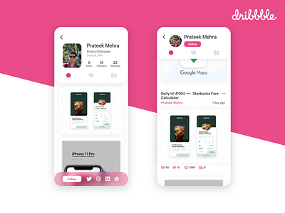 Daily UI #006 — Dribbble Profile Redesign