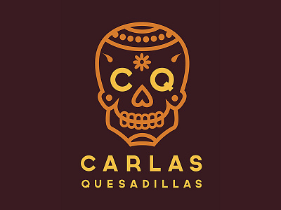 Carlas Quesadillas design illustration logo mexican minimalist restaurant restaurant logo retro sleek sugar skull vector