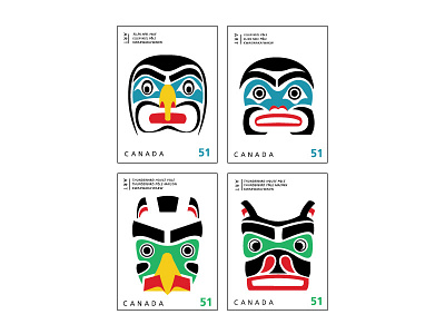 Canada Post Stamps british columbia canada native native art postage stamps stanley park totem totem poles vector