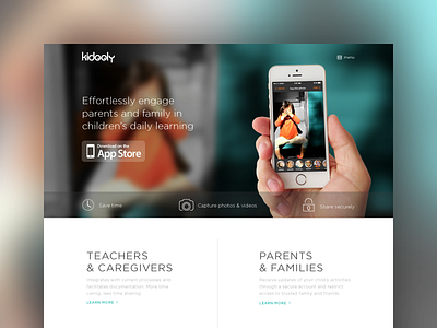 Kidooly Home Page app design homepage iosapp kids nativeapp responsive ui web webapp website