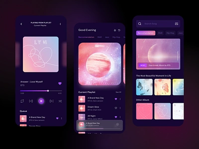 Music App bts mobile ui music music app ui ui design