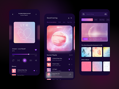 Music App bts mobile ui music music app ui ui design