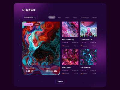 Discover Section for NFT Web Landing Page design landing page nft nft landing page ui ui design uiux web web design web landing page