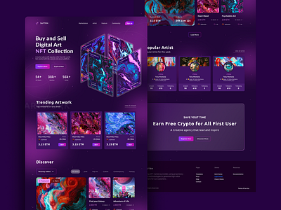 NFT Web Marketplace Landing Page