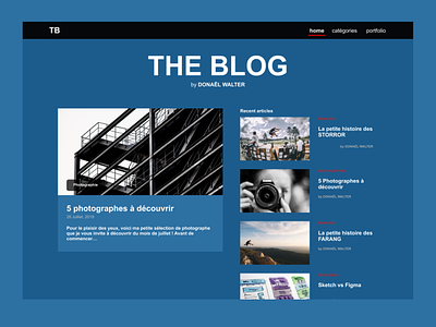 My personal Blog black blog blogging blue graphic design photography ui