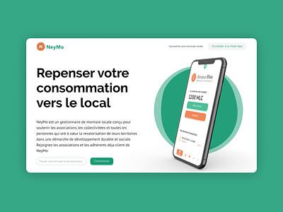 Neymo - Landing Page concept design landing local money product services society