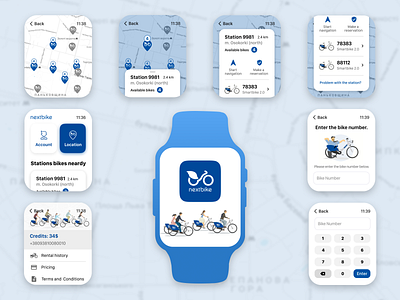 Nextbike App For Apple Watch app apple apple watch apple watch app branding design rental app rental bike transportation ui watchos