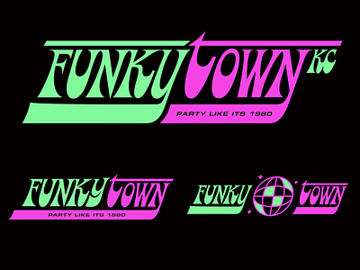 Funkytown 1980 bar brand branding funky funkytown icon icons illustration kc kcmo logo mark nightclub type