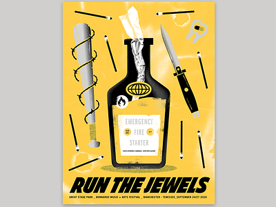 RTJ bat design fire gig poster gig posters illustration knife rtj texture vector weapons