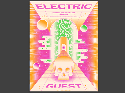 Electric Guest electric electric guest gig poster guest icon illustration poster posters skull