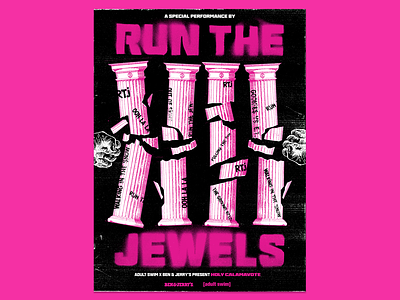 RTJ / CALAMAVOTE gig poster hip hop illustration music poster poster art poster design rap rtj run the jewels texture vote