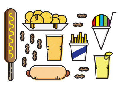 Ballpark Food Icons ballpark food baseball icons junk food