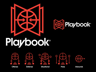 Playbook app app branding basketball basketball court basketball logo brand branding icon icons illustration logo monogram playbook vector