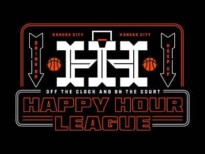 Happy Hour League basketball brand happy hour icon league logo mark type