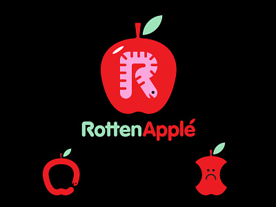 Rotten Apple apple apples brand branding compost icon icons illustration logo recycling rotten rotten apple worm