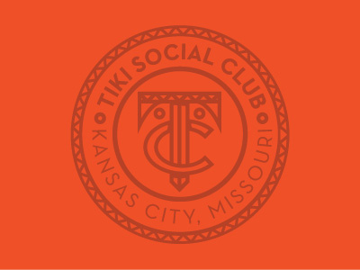 Tiki Social Club badge beach icons pattern shuffleboard social club tiki tropical