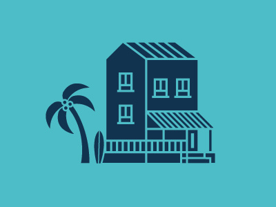 Island Vibes beach icon logo ocean surf tropical