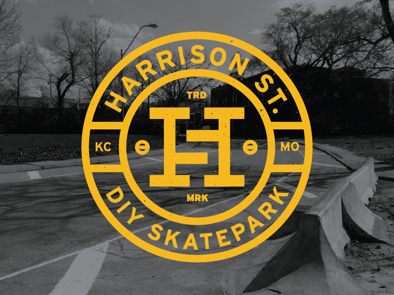 Harrison St. DIY Branding brand branding diy h harrison st. kc kcmo logo monogram skateboarding skatepark