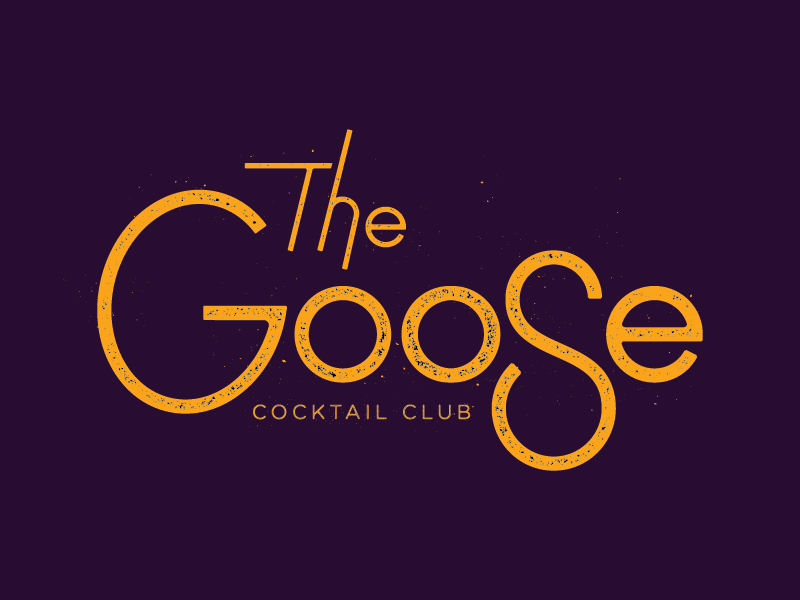 The Goose Cocktail Club bar brand club cocktail cocktail club goose logo mark the goose typography