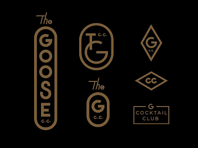 The Goose Cocktail Club badge bar branding cocktail goose logo logos mark