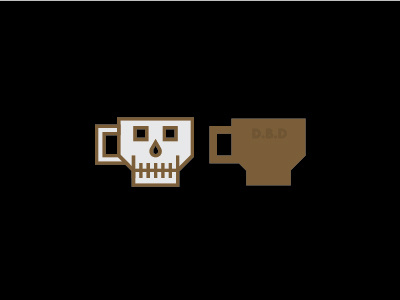 Death Before Decaf badge coffee death decaf icon logo mark pin skull