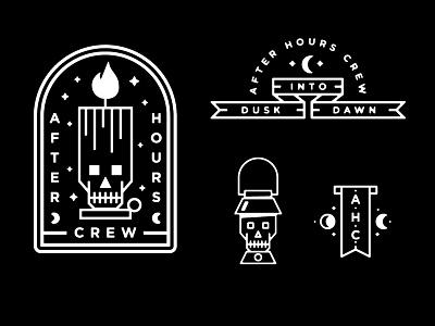After Hours Crew brand branding candle crew dawn dusk lantern logo mark moon night