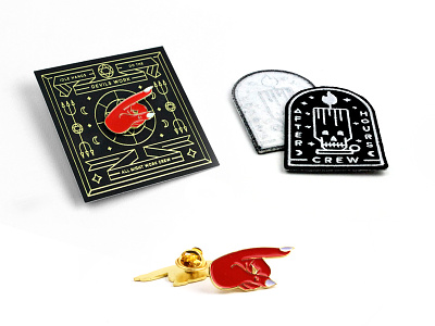 Pins & Patches after hours crew afterhours brand branding devil enamel gold hand patches pin pins