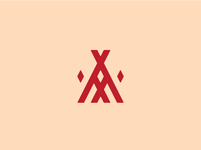 Tepee Mark Exploration brand branding diamond icon lines logo native tepee