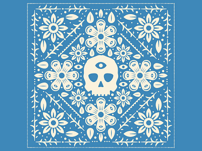 Dark & Floral bandanna branch floral flower icon icons pattern skull