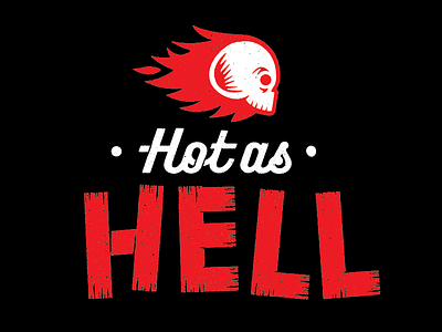 Hot as Hell burning fire flame flames hot icon logo skull skulls spicy texture type