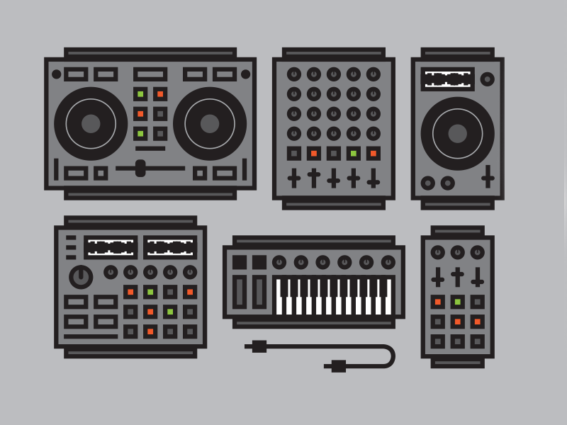 DJ Equipment cdj controller cord digital dj icon icons keyboard mixer mixers synth