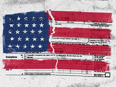 Tax Code Illustration 1040 flag illustration stars stripes tax taxes