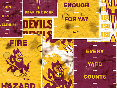 ASU Gameday Posters asu burnt devils fire gameday posters sparky