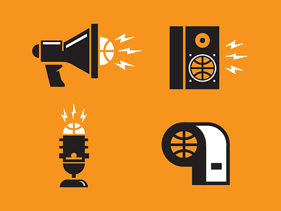 Basketball Podcast Icons basketball icon icons logo megaphone microphone noise orange speaker whistle