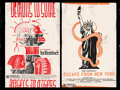 Alternative Movie Posters collage escape from ny experimental hellraiser illustration movie poster posters type