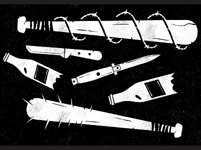 Brawl Supplies barbed wire bat bottles brawl broken fight icon illustration knife weapon wire