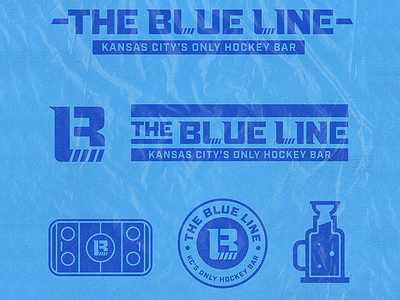 Blue Line Hockey Bar bar blue line brand branding hockey hockey logo hockey stick icon icons illustration kansas city kc logo mark sports sports bar