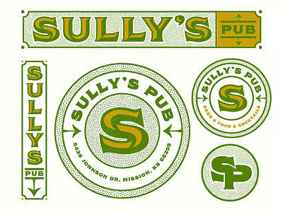 Sully's Pub badge bar brand branding darts icon icons illustration jar logo logos mark monogram sully