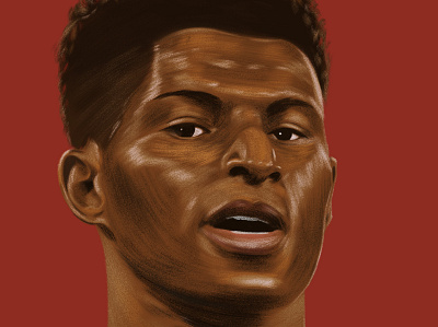 Rashford artwork brush drawing football illustration manutd onelayer photoshop portrait poster rashford realism striker wacom