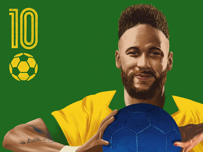 Neymar Jr anatomy artwork brasil brush drawing editorial editorial illustration football illustration photoshop portrait poster soccer sport