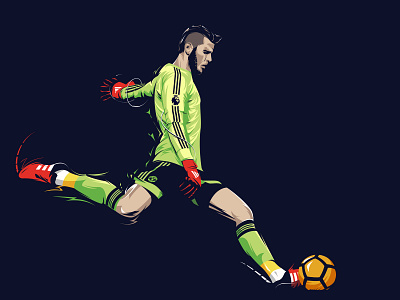 DaveSaves drawing football goal goalkeeper illustration illustrator player sport united vector