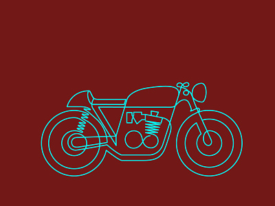 Cafe Racer artwork bike cafe design drawing illustration lineart motor negative space one line poster race sport vector