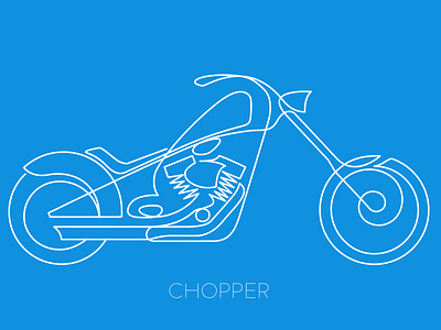 Chopper artwork bike design drawing illustration line lineart motor motorbike one line poster sport street vector