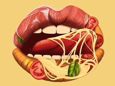 Pizza Lips anatomy artwork cheese design drawing food healthy illustration lips photoshop pizza portrait poster tasty