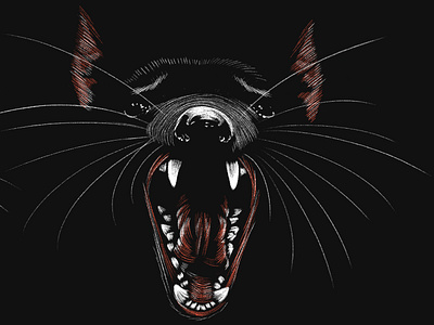 Tasmanian Roar anatomy animal artwork asmanian devil brush design drawing illustration negative space photoshop portrait poster