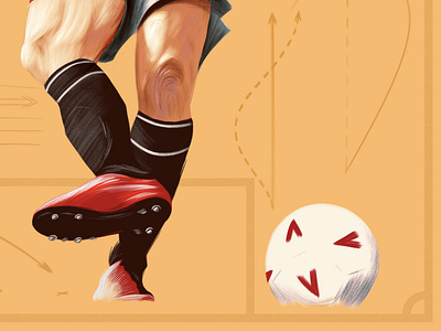 Scholes anatomy artwork ball brush design drawing feet football graphic graphics illustration legs photoshop poster realism sport