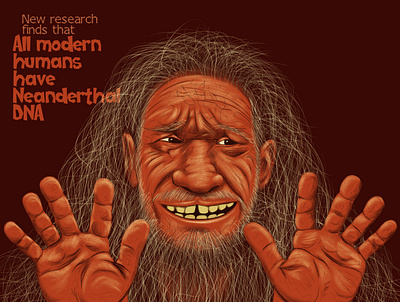 Guilty! artwork brush conceptual dna drawing editorial editorial art guilty hair history human illustration neanderthal old photoshop portrait science skin smile weekly graphic news