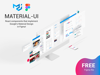 Material-UI: React components in Figma - Free Download design design system figma free material components material design material ui react react component ui